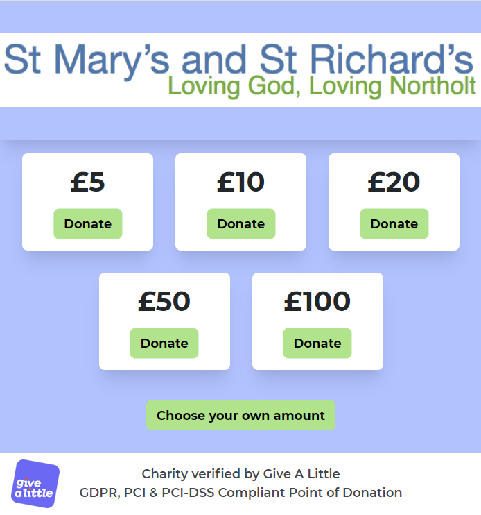 Screenshot of the online giving page